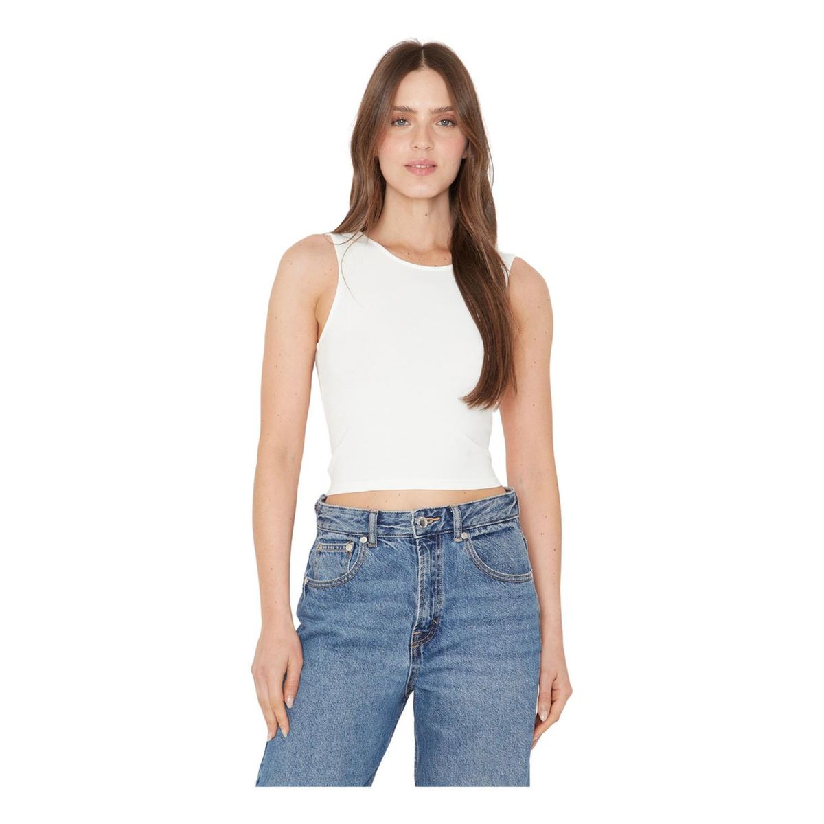 JACINTA TIENDA - Polera Gracia crop con lazo III blanca Jacinta Tienda