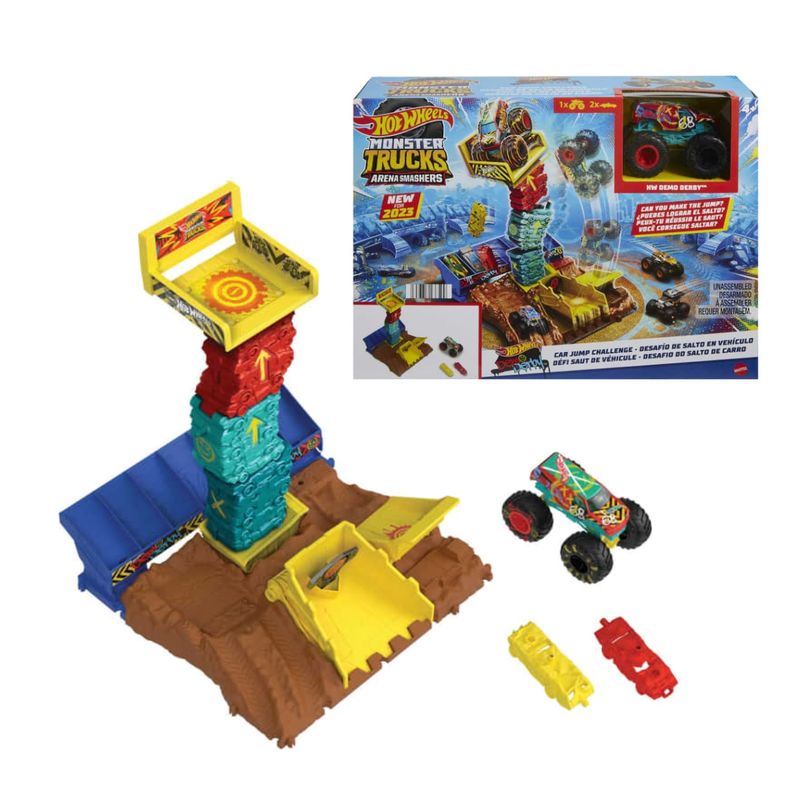 HOT WHEELS - Monster Trucks Arena De Demolicion Desafio Salto De Vehiculo