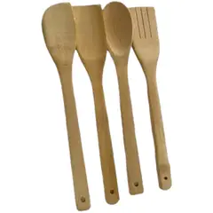 GENERICO - Set Cucharas De Palo Madera 4u