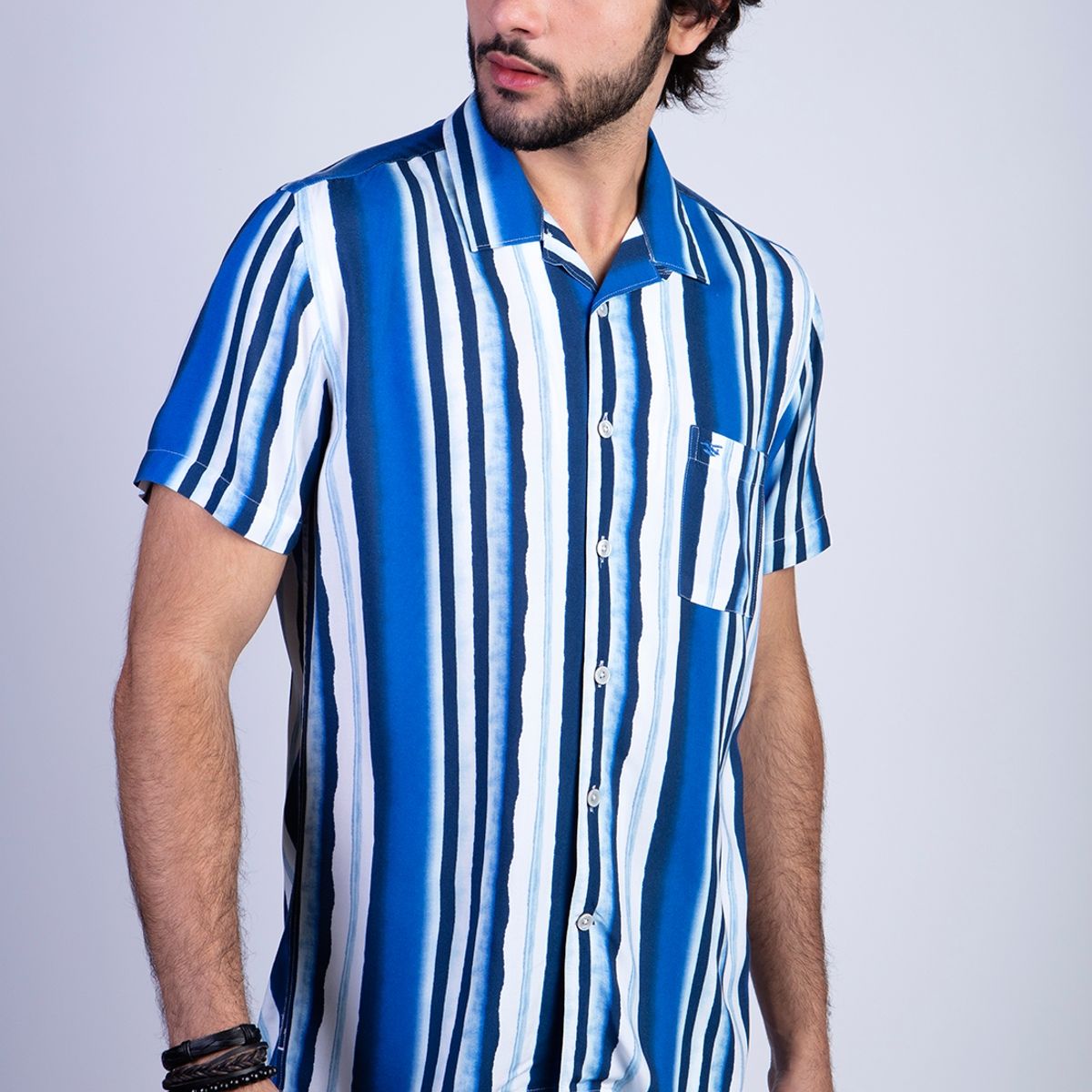 FEROUCH - Camisa Estampada Aqua F Azul Ferouch