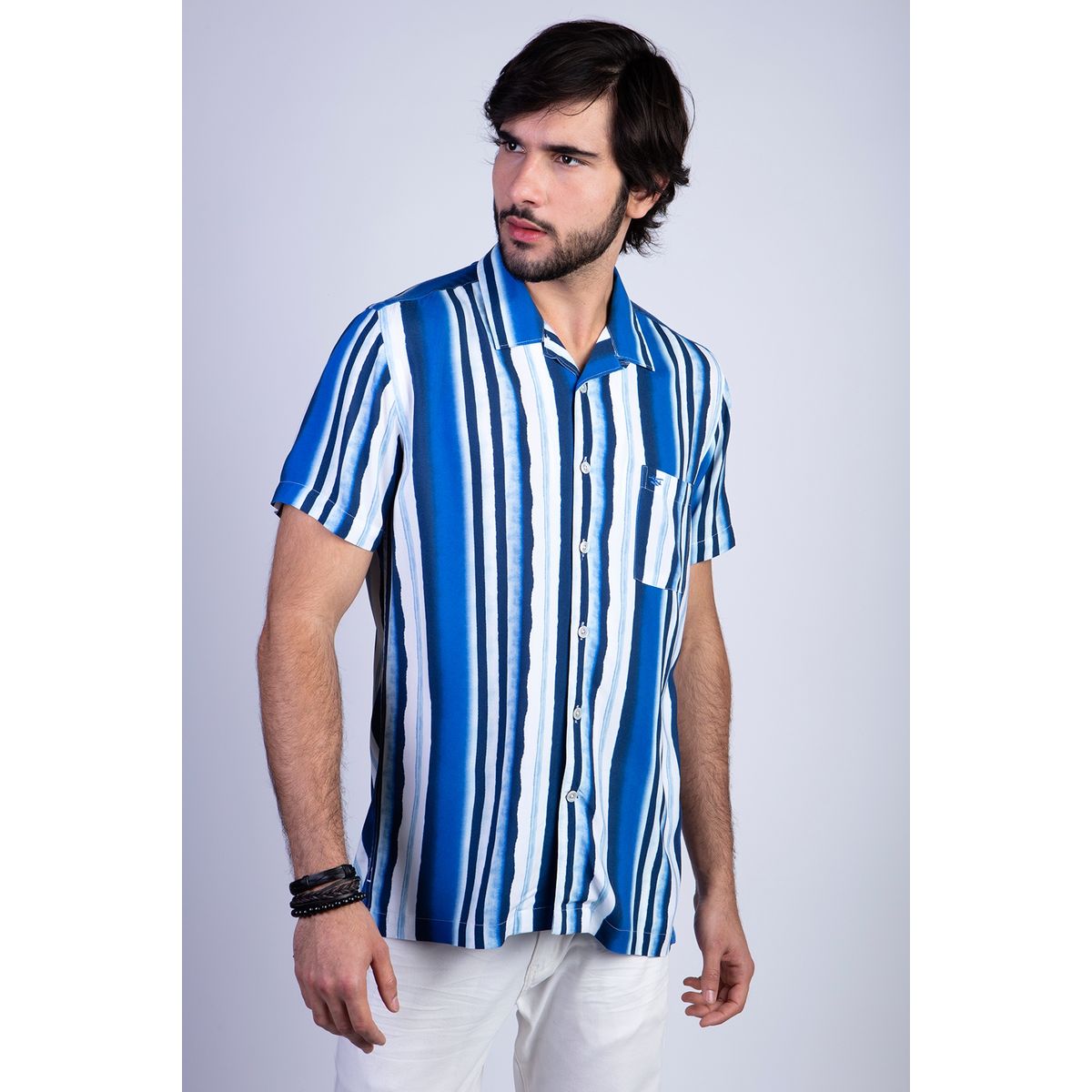 FEROUCH - Camisa Estampada Aqua F Azul Ferouch