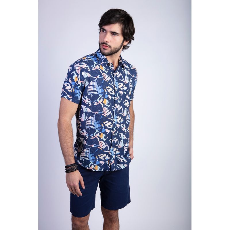 FEROUCH - Camisa Estampada Dakota Fj Azul Ferouch