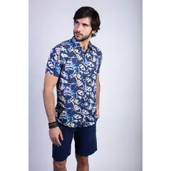 FEROUCH - Camisa Estampada Dakota Fj Azul