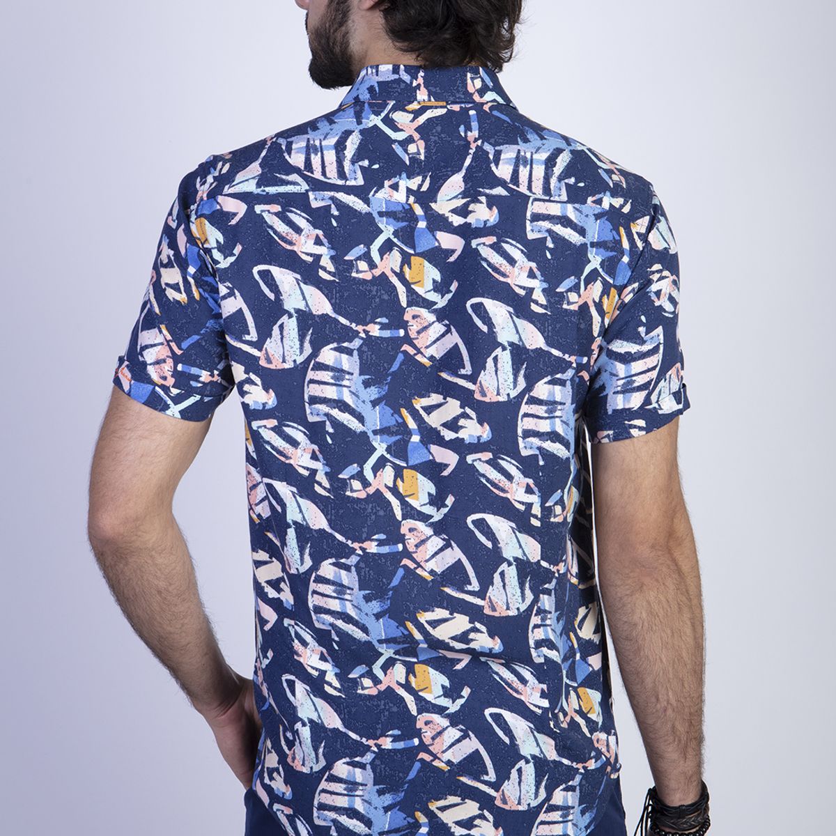 FEROUCH - Camisa Estampada Dakota Fj Azul Ferouch