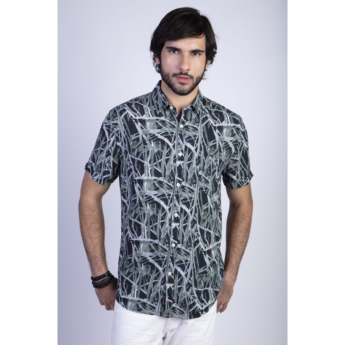 FEROUCH - Camisa Estampada Bamboo Fj Verde Ferouch