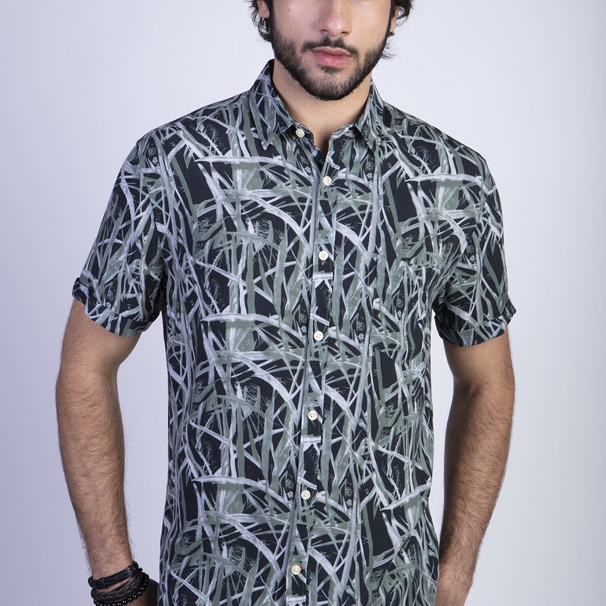 FEROUCH - Camisa Estampada Bamboo Fj Verde Ferouch
