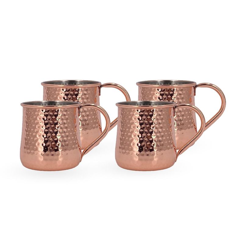Set 4 Vasos Moscow Mule Mojito Mug Cobre + Bombillas