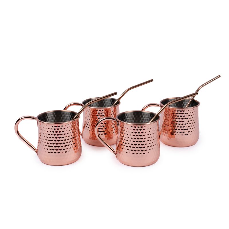 SIMPLIT - Set 4 Vasos Moscow Mule Mojito Mug Cobre + Bombillas Simplit