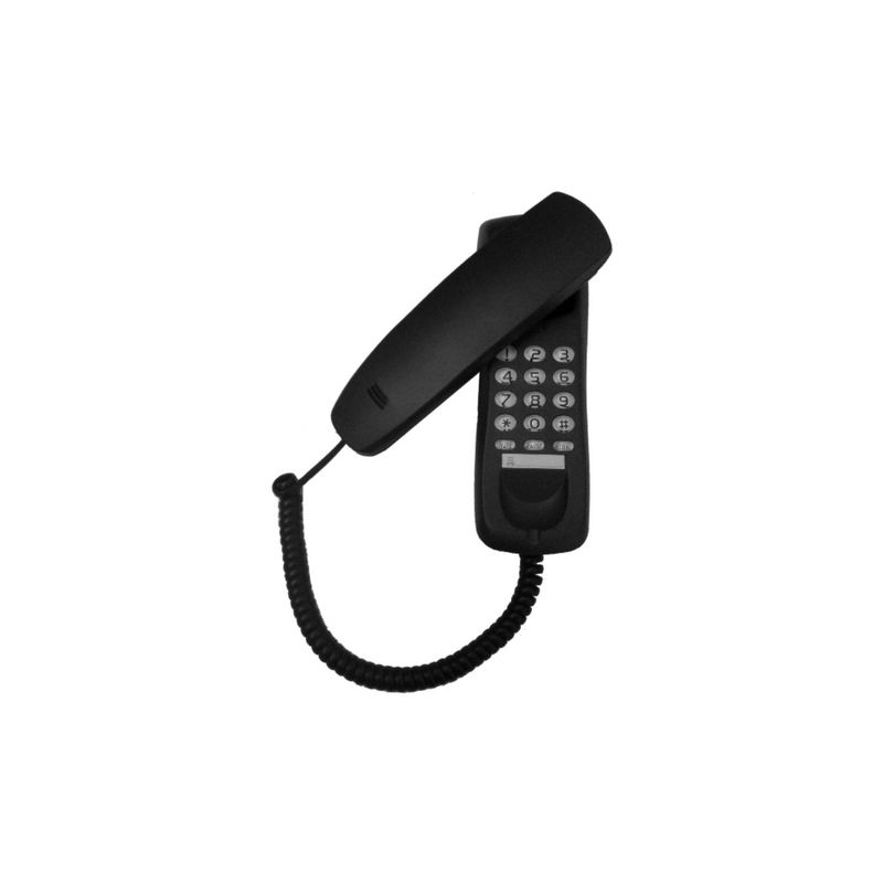 DBLUE - Teléfono Fijo Para Sobremesa O Pared Negro - SC