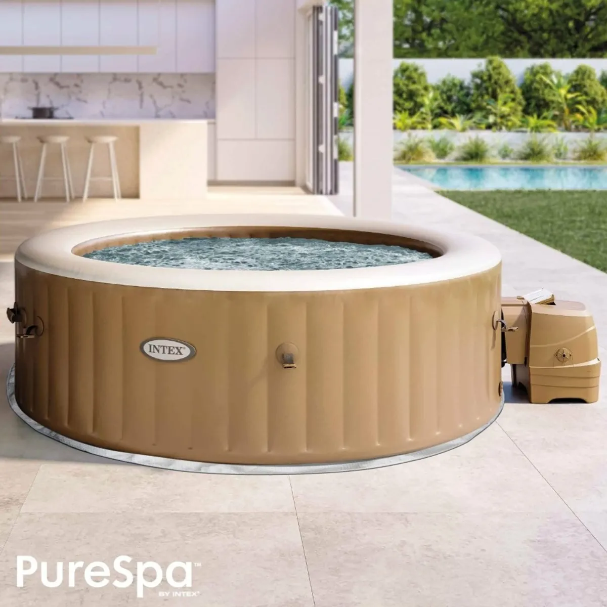 INTEX - Spa Hot Tub Inflable Intex Bubble Massage 4 Personas