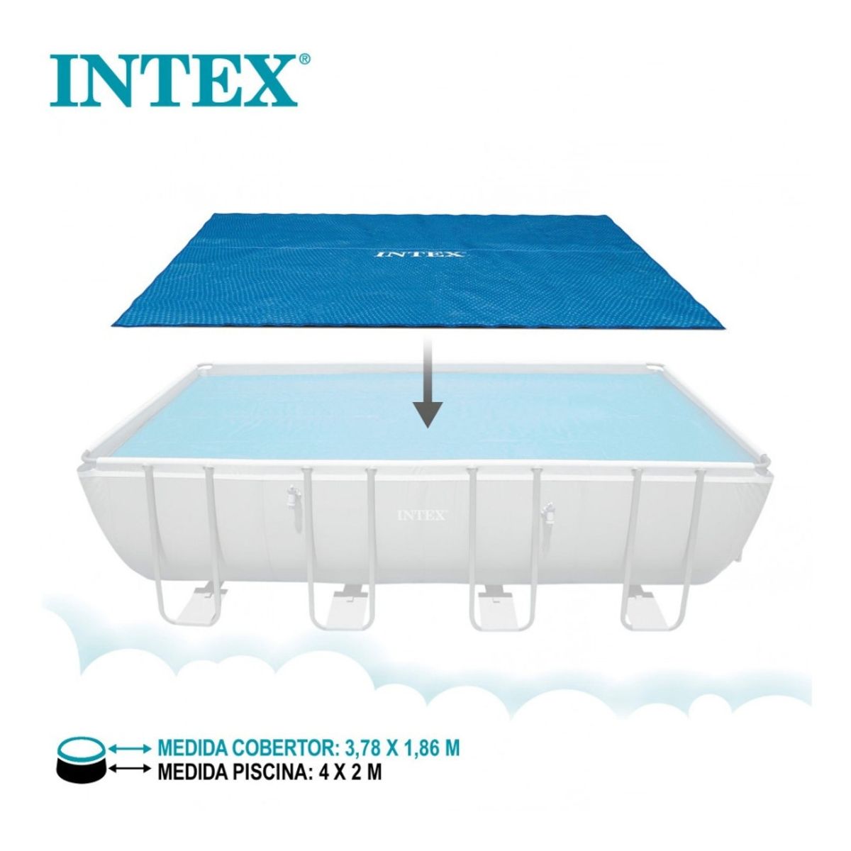INTEX - Cobertor Solar Piscina Intex Rectangular 400 x 200 Cm Pool Cover