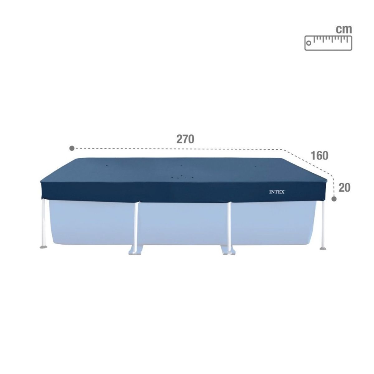 INTEX - Cobertor Piscina Intex Rectangular 260 x 160 Cm Pool Cover