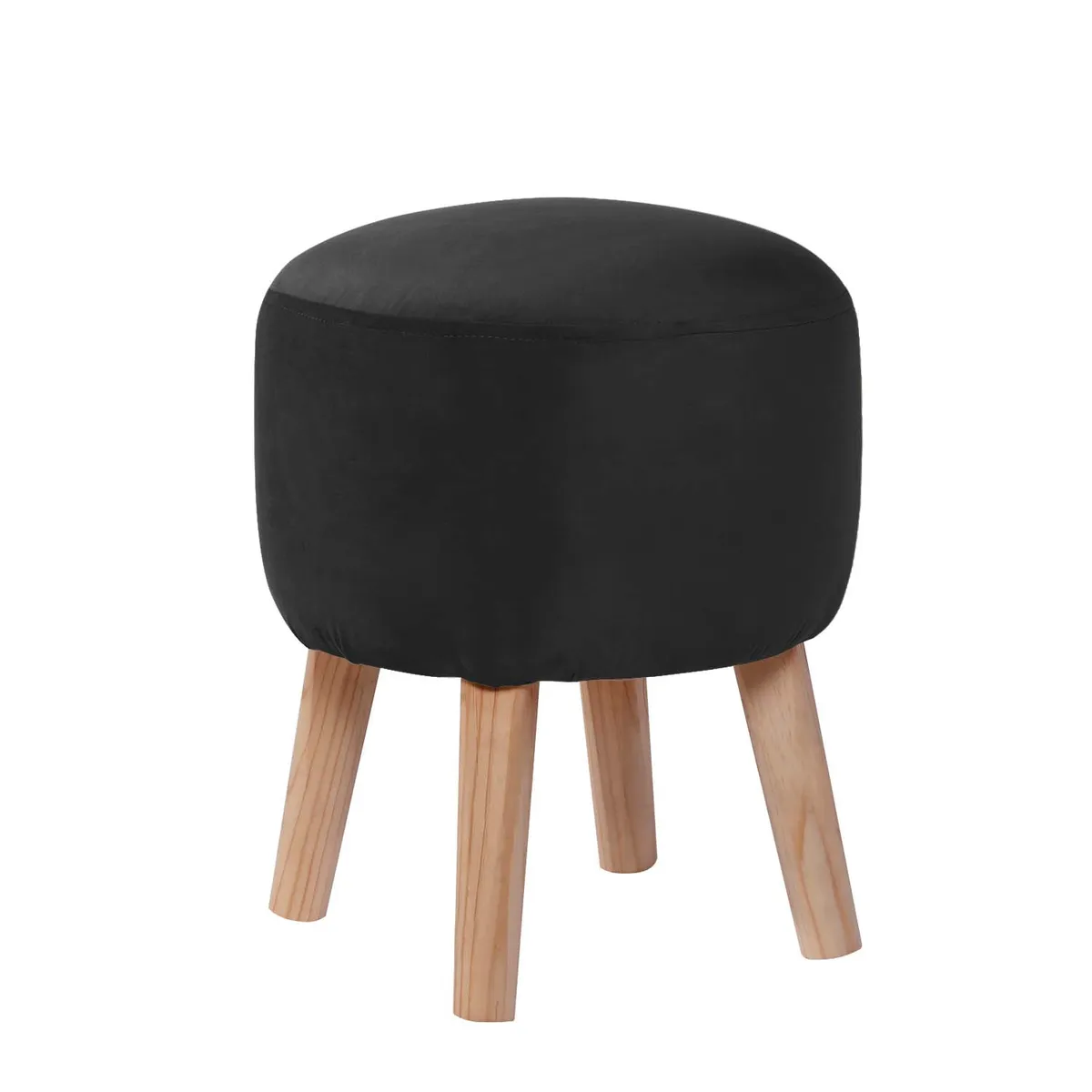 LATAM HOME - Pouf Nantes Tela Velvet Negro