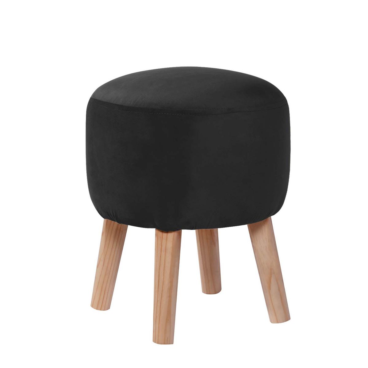 LATAM HOME - Pouf Nantes Tela Velvet Negro