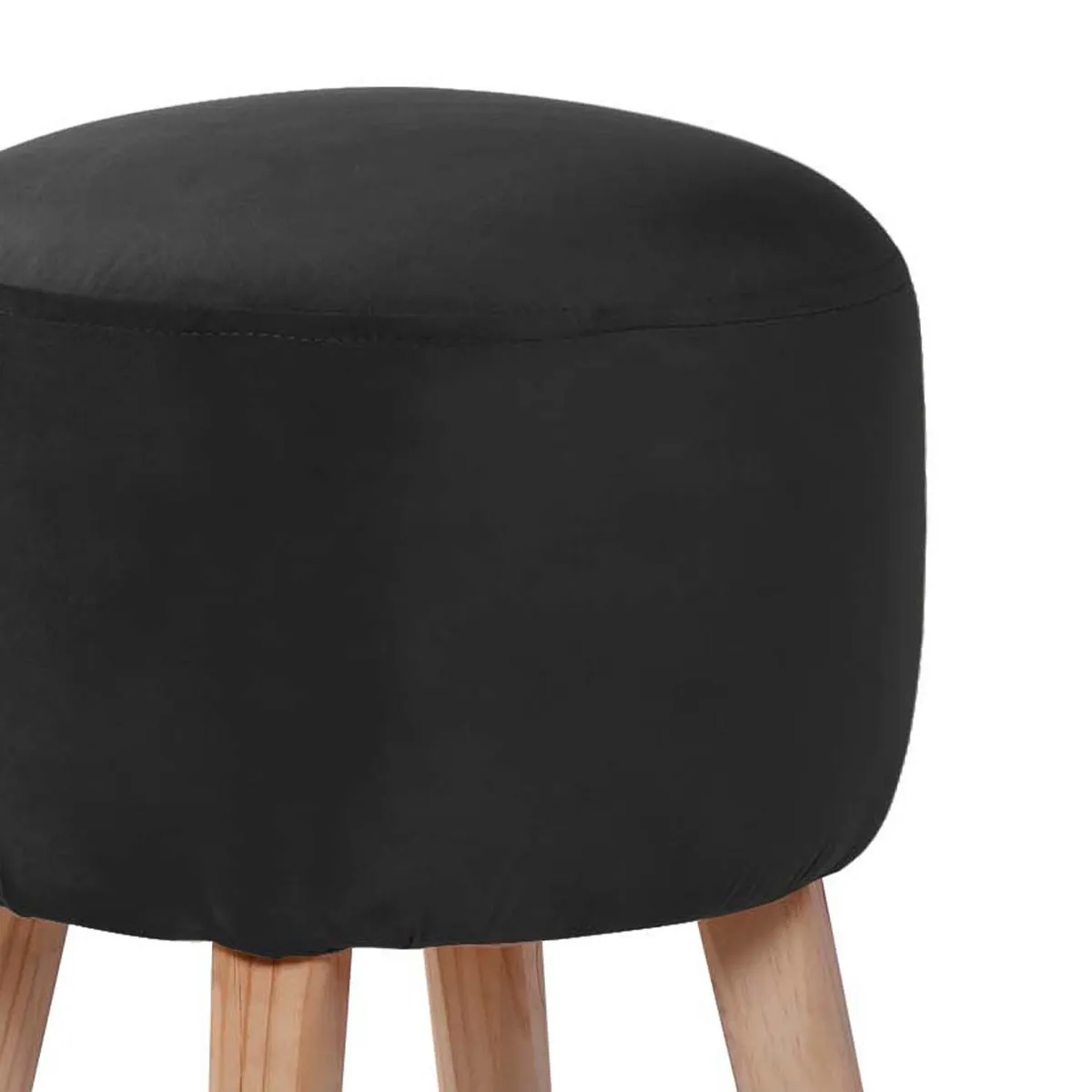 LATAM HOME - Pouf Nantes Tela Velvet Negro