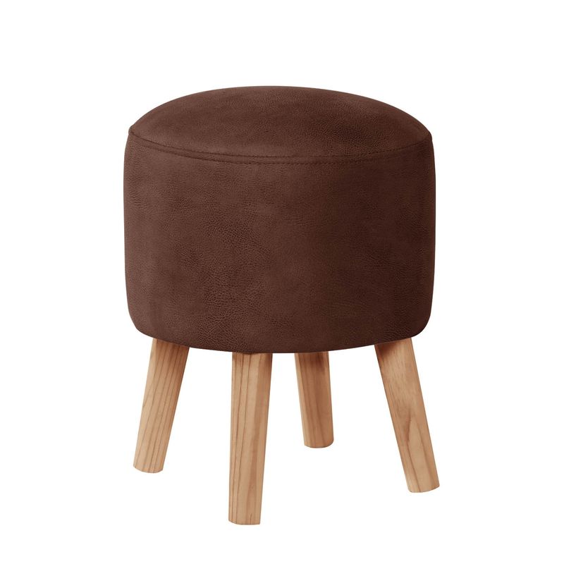 LATAM HOME - POUF NANTES  CUERO KENTUCKY CAFE MORO