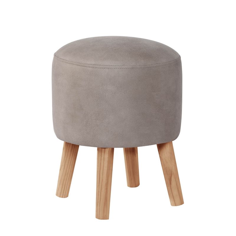 LATAM HOME - POUF NANTES  CUERO KENTUCKY GRIS