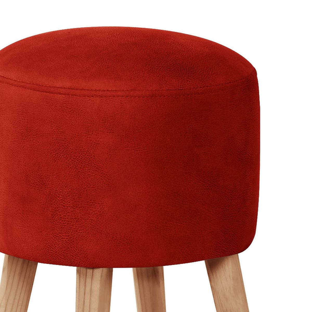 LATAM HOME - Pouf Nantes Cuero Kentucky Rojo