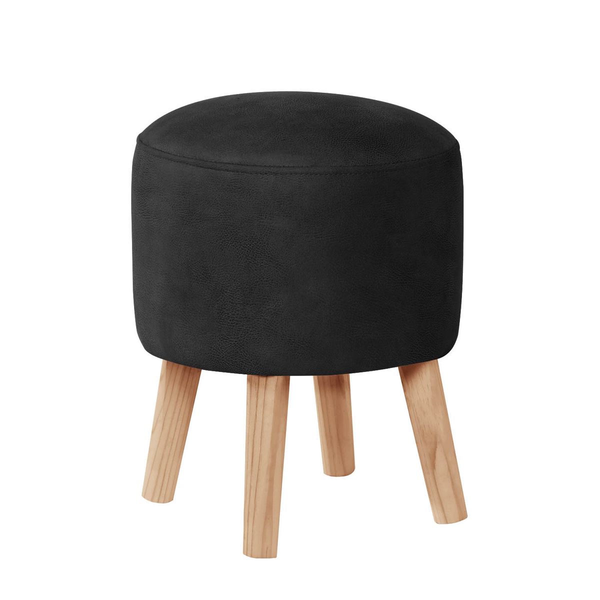 LATAM HOME - Pouf Nantes Cuero Kentucky Negro