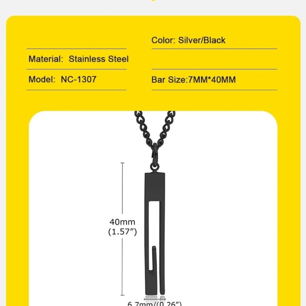 ROYAL MADRIZ - Collar Rectángulo Vintage Space Hombre Mujer Royal Madriz