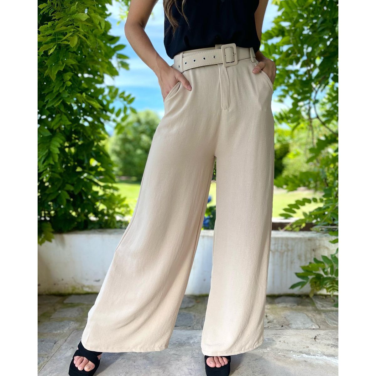 GENERICO - Pantalón Palazzo Lino Moda - Primavera Verano