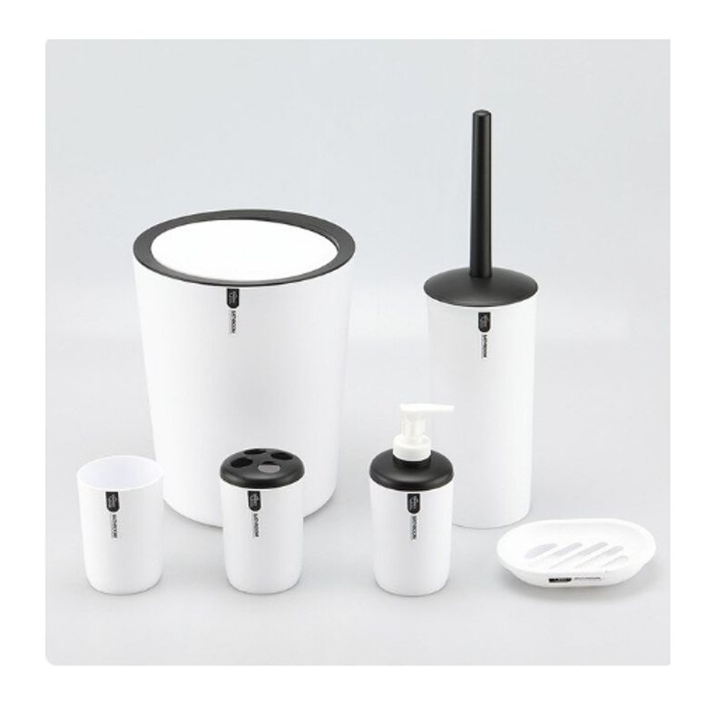 GENERICO - Set De Baño 6  Accesorio Elegante Blanco