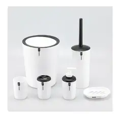 GENERICO - Set De Baño 6 Accesorio Elegante Blanco