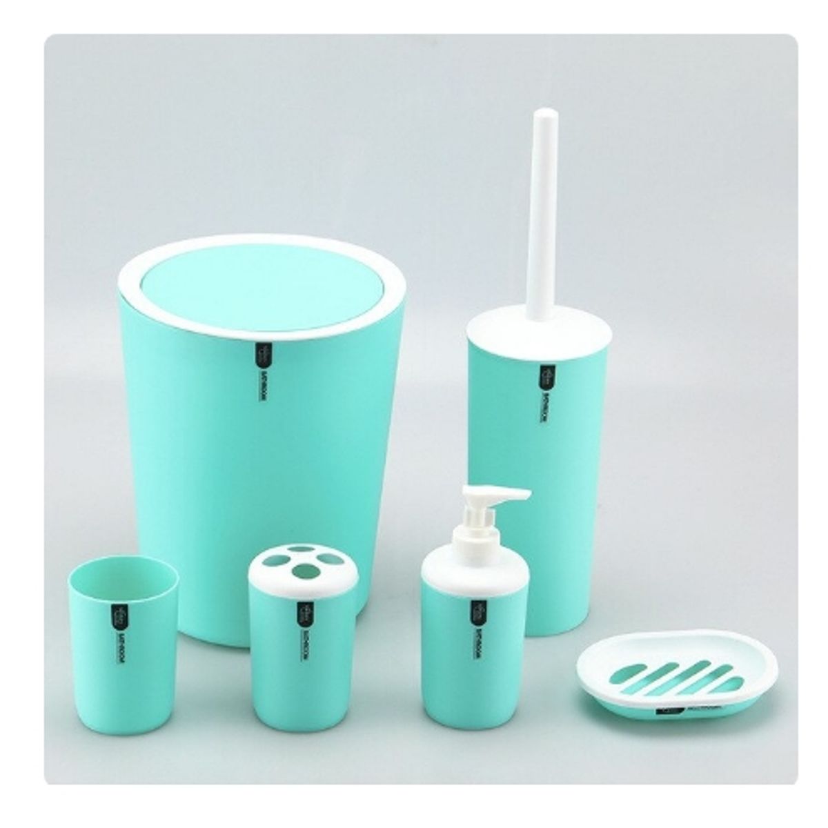 GENERICO - Set De Baño 6  Accesorio Elegante Verde