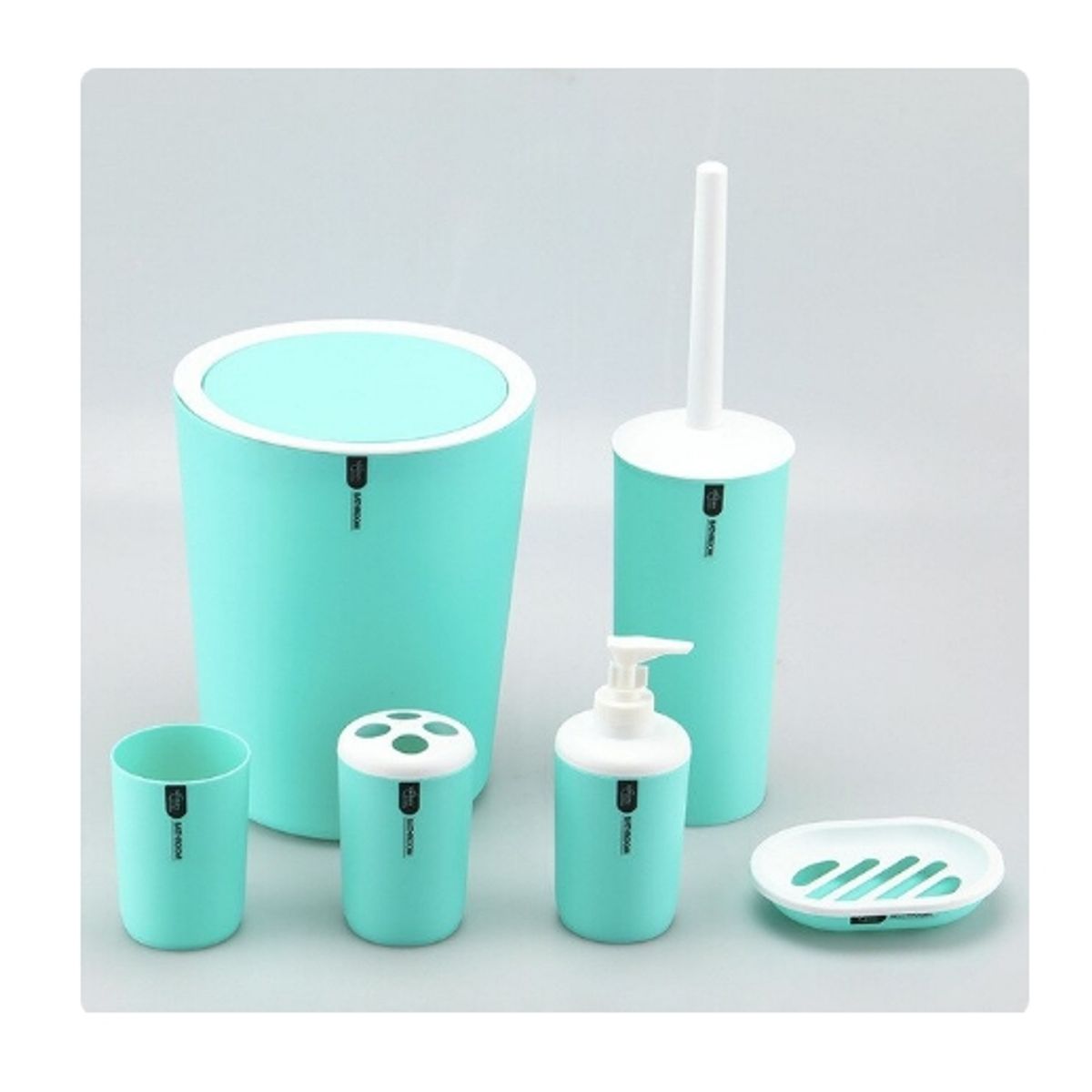 GENERICO - Set De Baño 6  Accesorio Elegante Verde