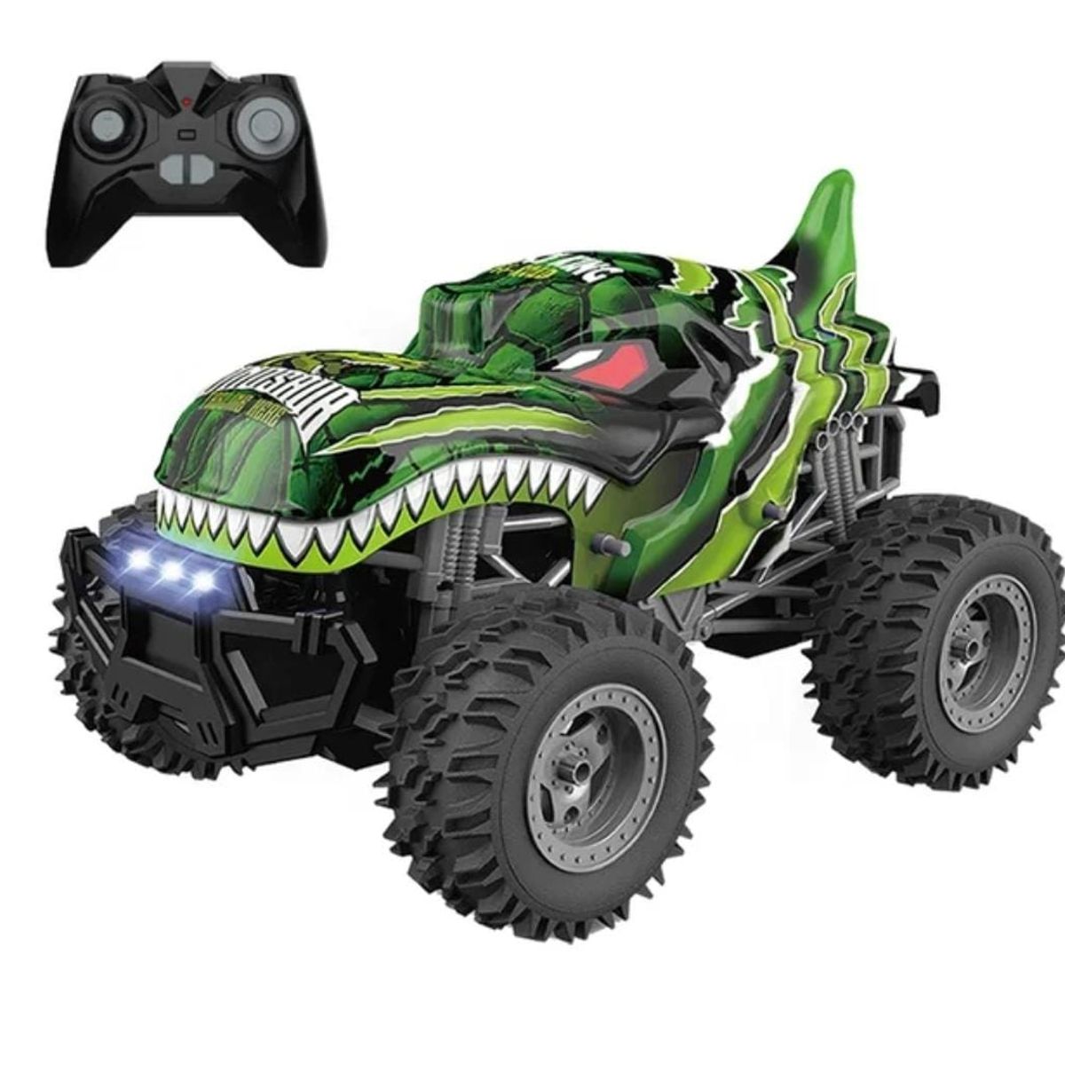 GENERICO - Auto Gran Dinosaurio Control Remoto 2,4 Ghz 1:14, Luces Verd