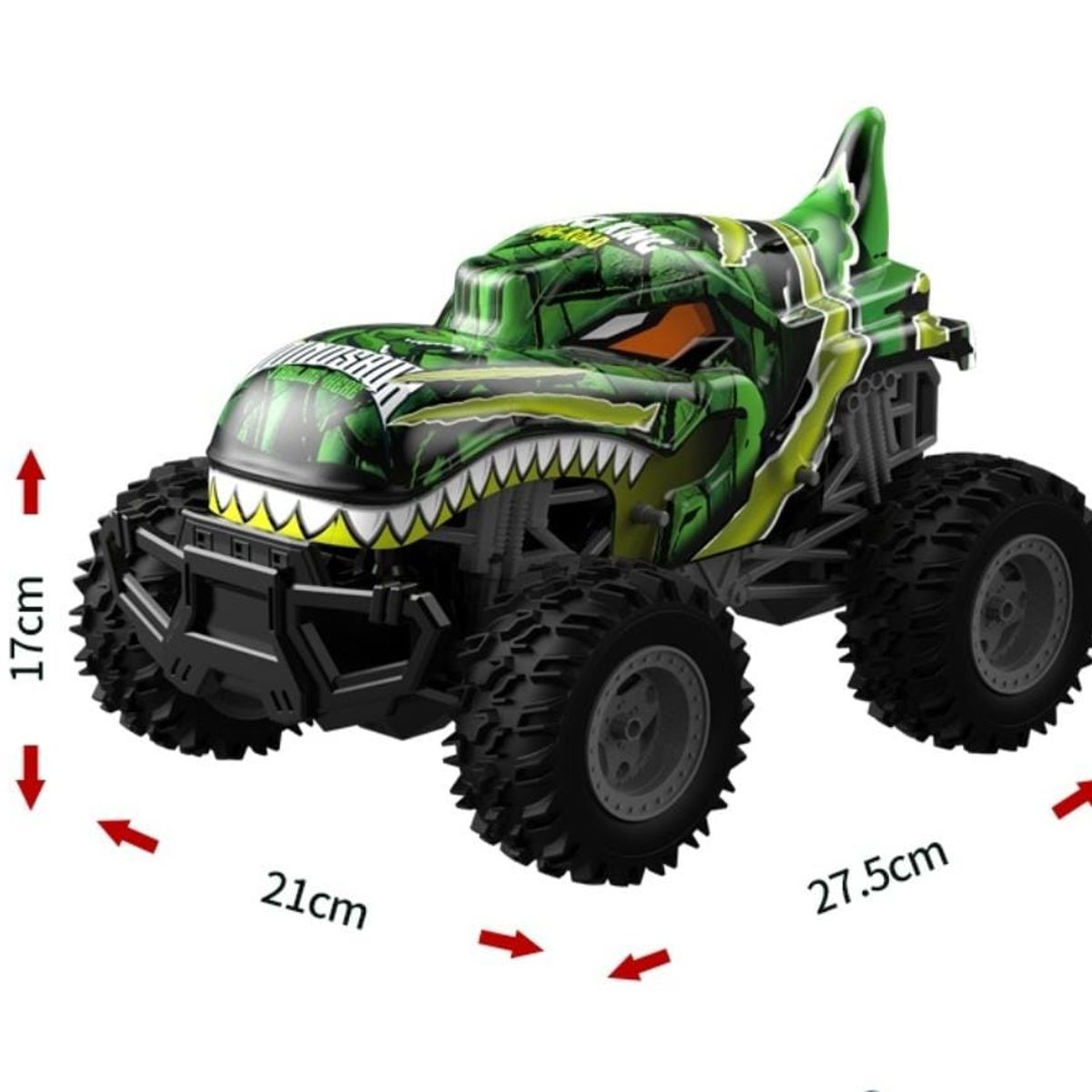 GENERICO - Auto Gran Dinosaurio Control Remoto 2,4 Ghz 1:14, Luces Verd