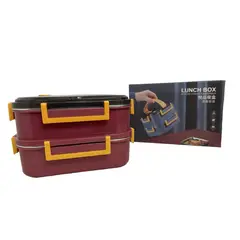OEM - LONCHERA VIANDA LUNCH BOX 02 NIVELES VINO