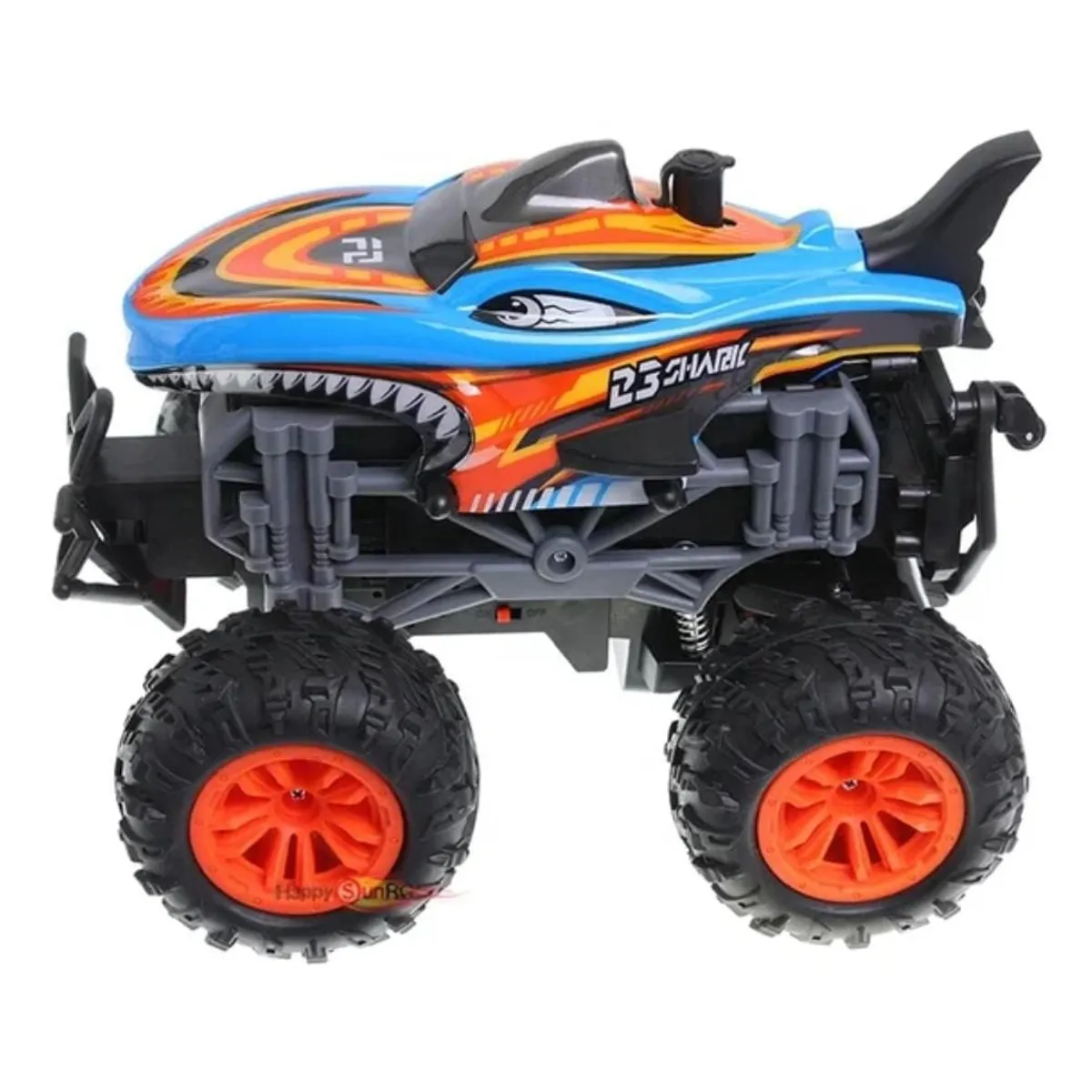 GENERICO - Auto Cr 4x4 Colorful tiburon shark 1.18 Luz Musica y Vapor