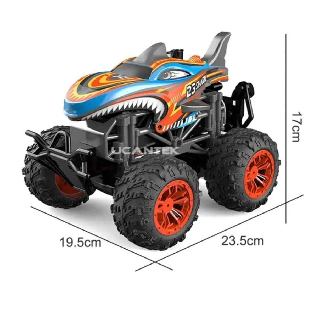 GENERICO - Auto Cr 4x4 Colorful tiburon shark 1.18 Luz Musica y Vapor