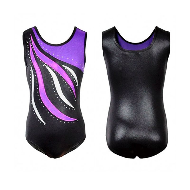 GENERICO - Malla de gimnasia artística sin mangas – morado - Talla 10
