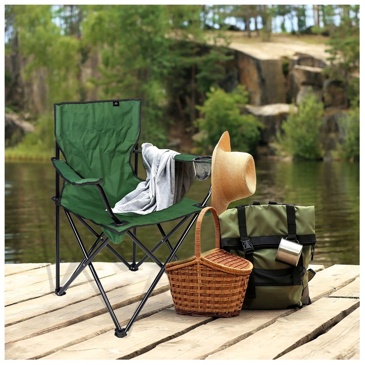 RUTTA - Silla Plegable Camping Verde