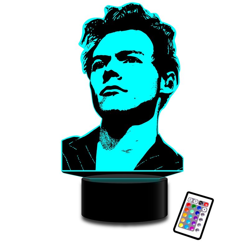 GENERICO - Lampara 3D Harry Styles rostro 16 colores con/ remoto MODB