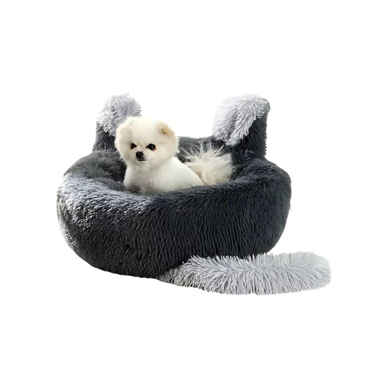 CRUSEC - Cama Redonda Orejas Perros y Gatos 50CM Antideslizante Gris