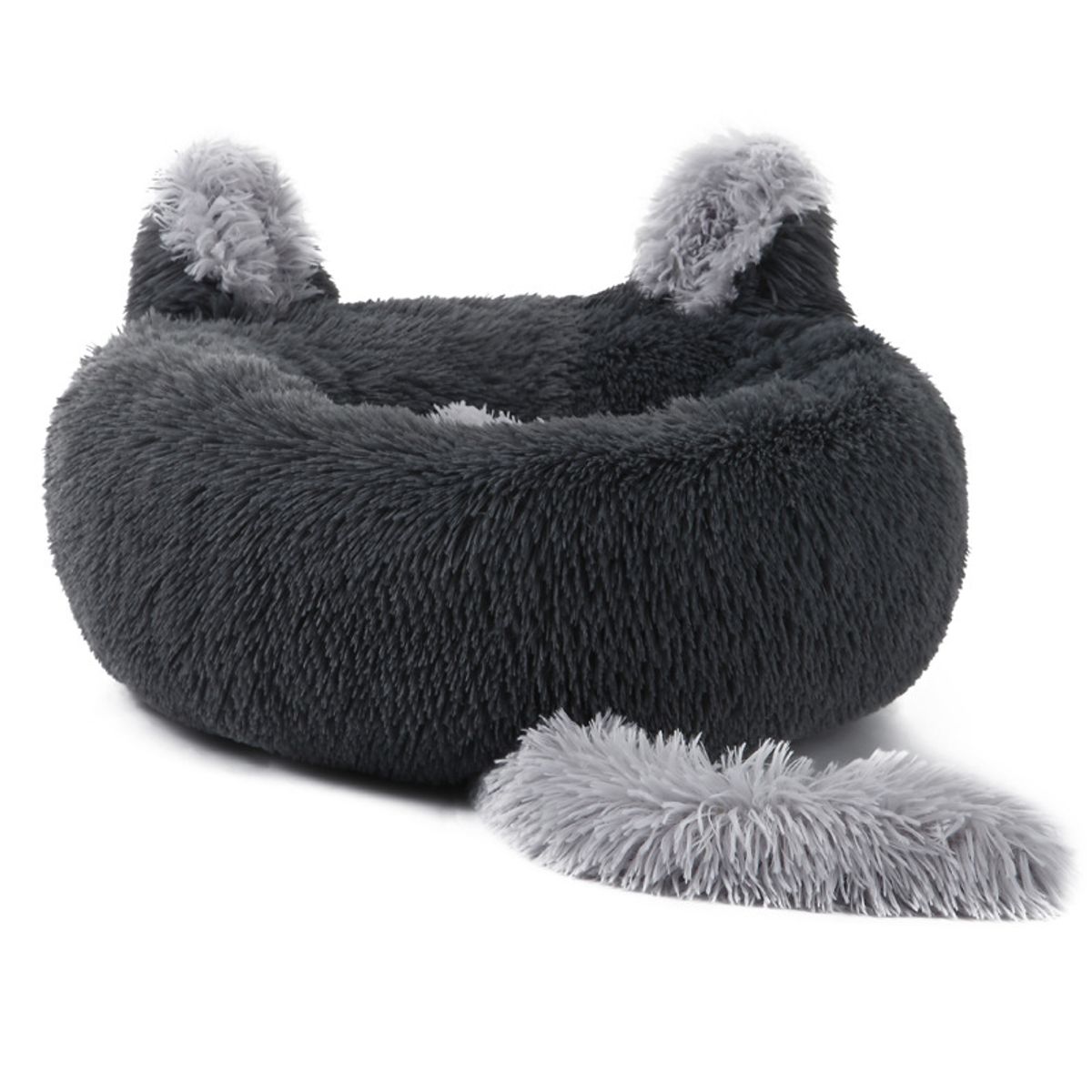 CRUSEC - Cama Redonda Orejas Perros y Gatos 50CM Antideslizante Gris