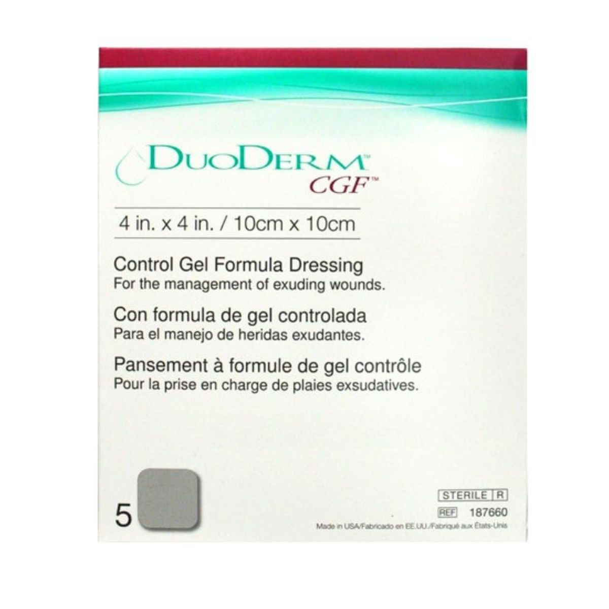 CONVATEC - Apósito DuoDERM CGF Hidrocoloide 10x10 cm Caja 5 Unidades