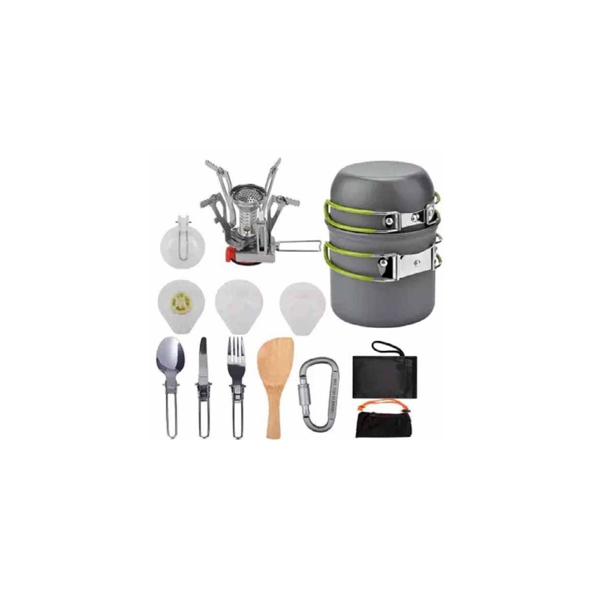 GENERICO - Set Ollas Para Camping De 11 Piezas Con Cocinilla - SC