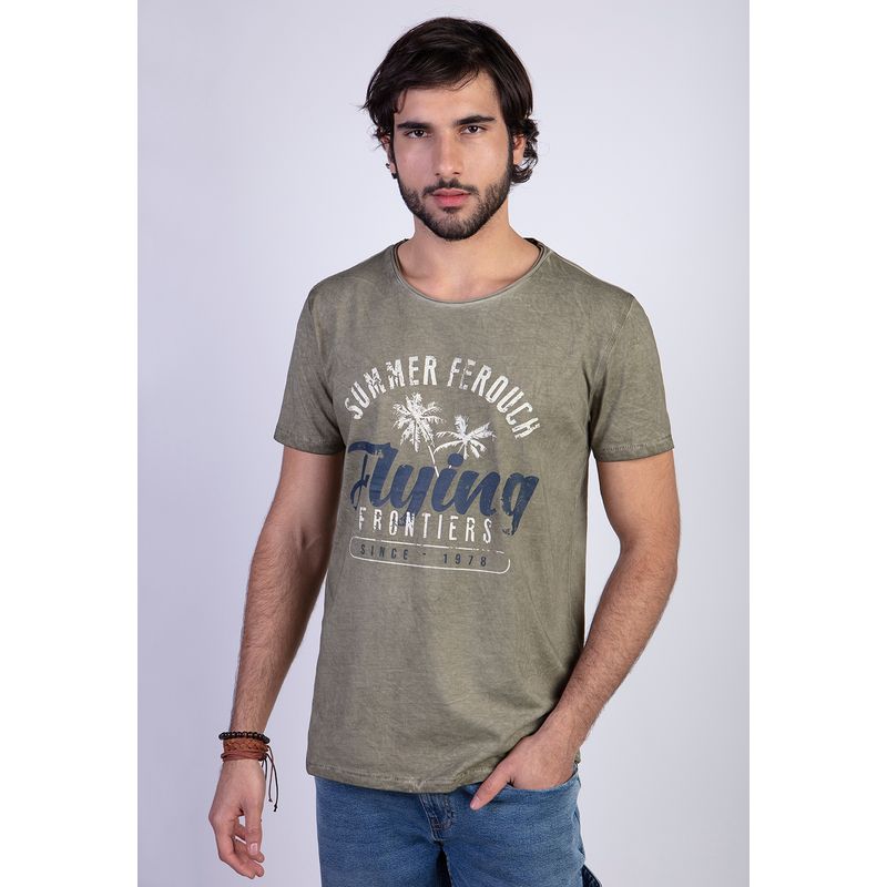 FEROUCH - Polera Dirty Wash Seatle Verde Ferouch