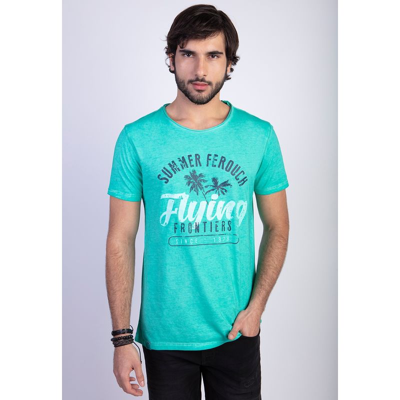 FEROUCH - Polera Dirty Wash Seatle Verde Ferouch
