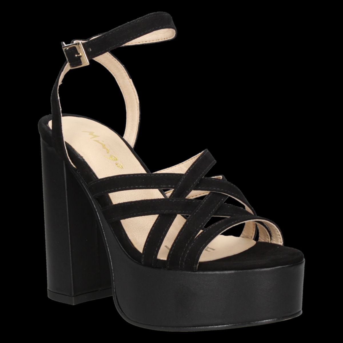 MINGO - Sandalia Casual Mujer Negro Mingo