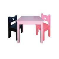 Mesa infantil con 2 sillas Lacadas Rosado Rosa Negro