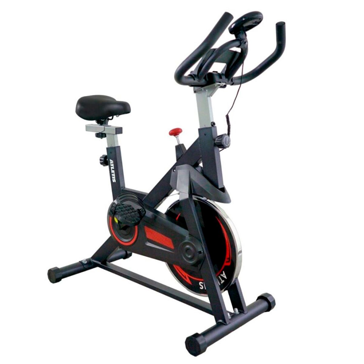 ATLETIS - Bicicleta Spinning Atletis K100 Volante de Inercia 6 Kg Rojo