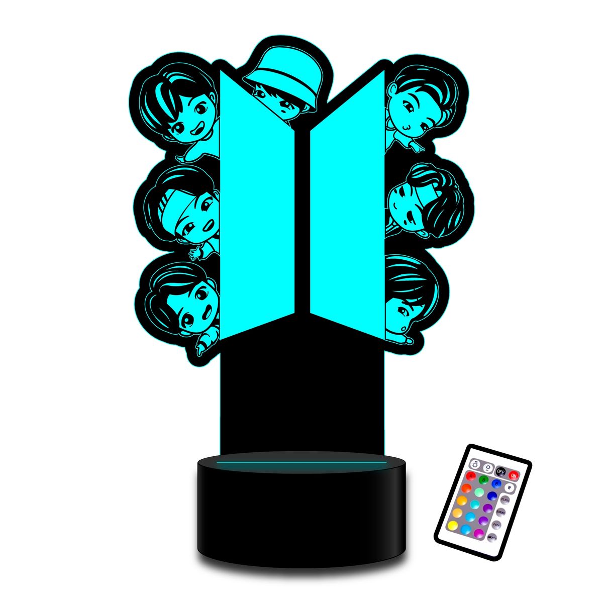 GENERICO - Lámpara 3D BTS BTS21 Control remoto estoykuku Modelo B