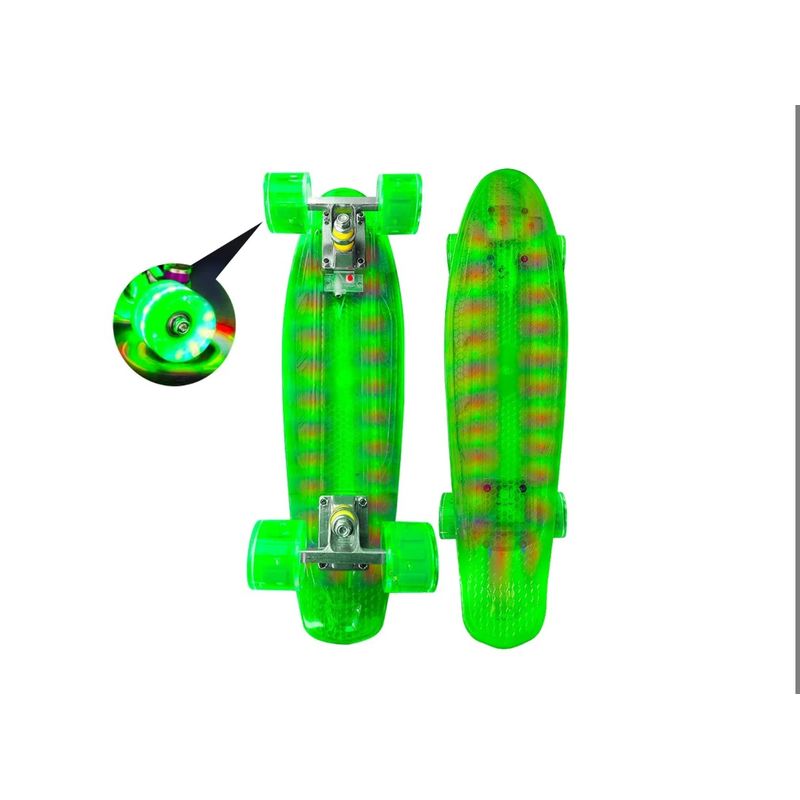 GENERICO - Skate Penny Patineta Verde Luces Rgb Ruedas Led Niñs