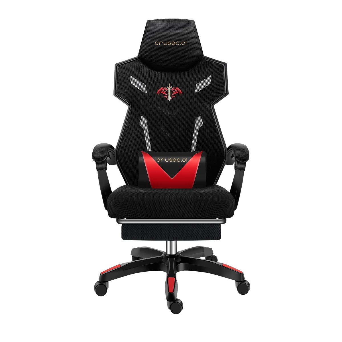 CRUSEC - Silla Gamer Reclinable Con Reposapiés Moderna Ergonómica