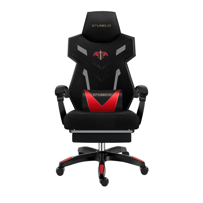CRUSEC - Silla Gamer Reclinable Con Reposapiés Moderna Ergonómica